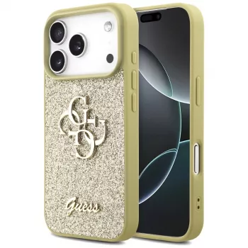 Guess Fixed Glitter Big 4G Θήκη για Apple iPhone 17 Pro, Χρυσό