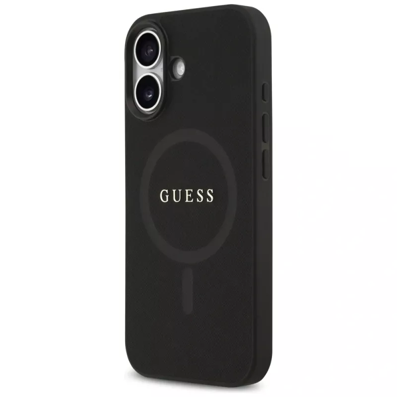 Guess Saffiano Classic Logo MagSafe Θήκη για iPhone 17 Μαύρο