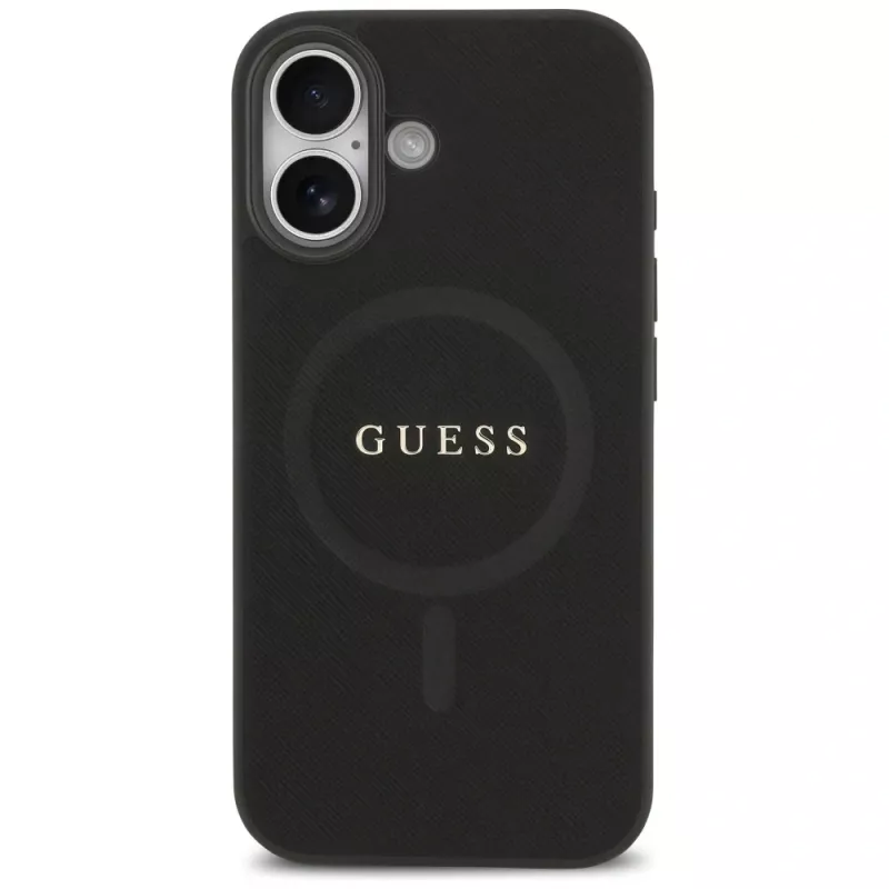 Guess Saffiano Classic Logo MagSafe Θήκη για iPhone 17 Μαύρο