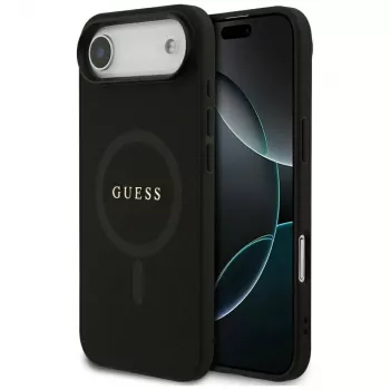 Guess Saffiano Classic Logo MagSafe Θήκη για iPhone Air, Μαύρο
