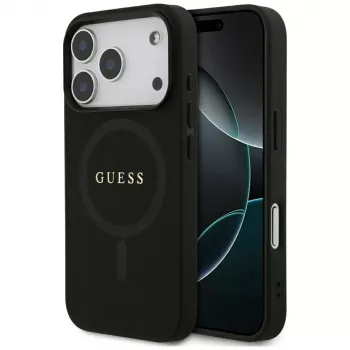Guess Saffiano Classic Logo MagSafe Θήκη για iPhone 17 Pro, Μαύρο