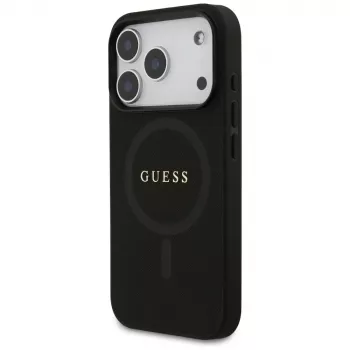 Guess Saffiano Classic Logo MagSafe Θήκη για iPhone 17 Pro, Μαύρο