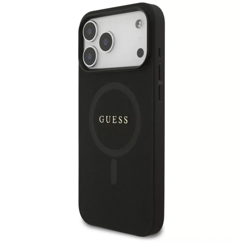 Guess Saffiano Classic Logo MagSafe Θήκη για iPhone 17 Pro Max Μαύρο