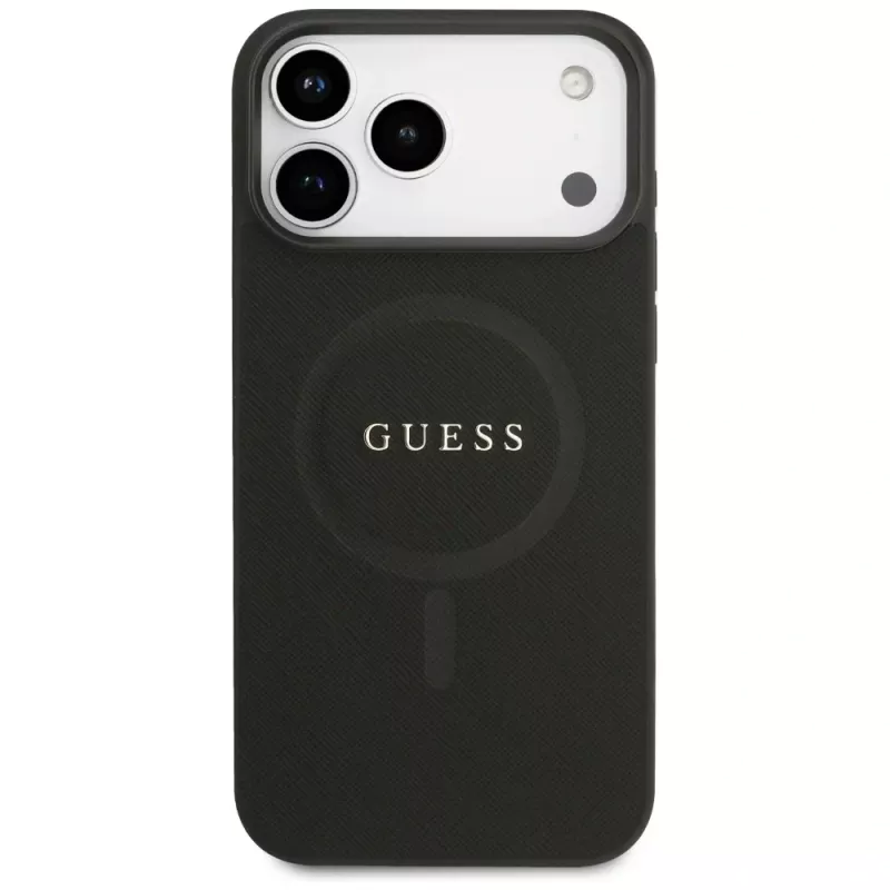 Guess Saffiano Classic Logo MagSafe Θήκη για iPhone 17 Pro Max Μαύρο