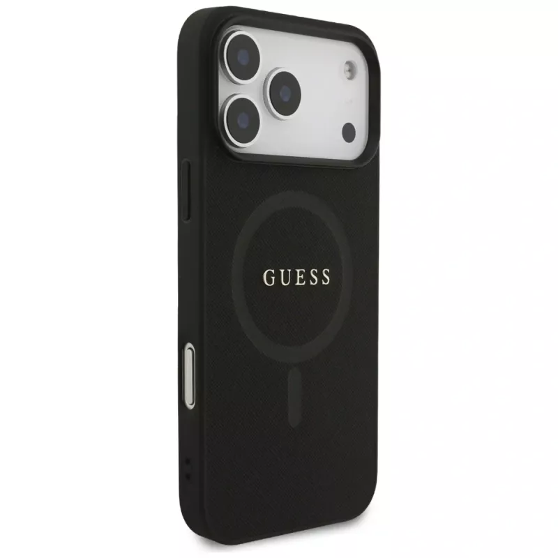 Guess Saffiano Classic Logo MagSafe Θήκη για iPhone 17 Pro Max Μαύρο