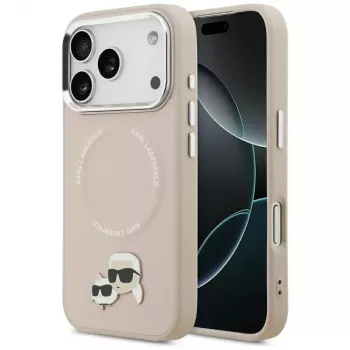 Karl Lagerfeld Karl & Choupette Pins MagSafe Θήκη για iPhone 17 Pro Ροζ