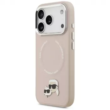 Karl Lagerfeld Karl & Choupette Pins MagSafe Θήκη για iPhone 17 Pro Ροζ