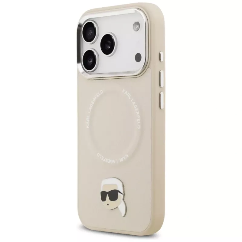 KARL LAGERFELD Karl Pin MagSafe Θήκη για Apple iPhone 15 Pro Max, Μπεζ
