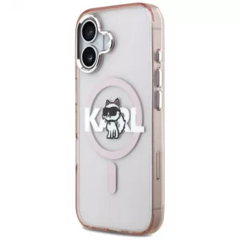 Karl Lagerfeld IML Choupette Sketch Logo MagSafe Θήκη για iPhone 17, Ροζ