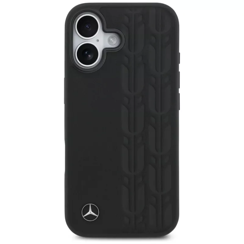 Θήκη Mercedes Leder Lorbeerblätter MagSafe για iPhone 17 μαύρο