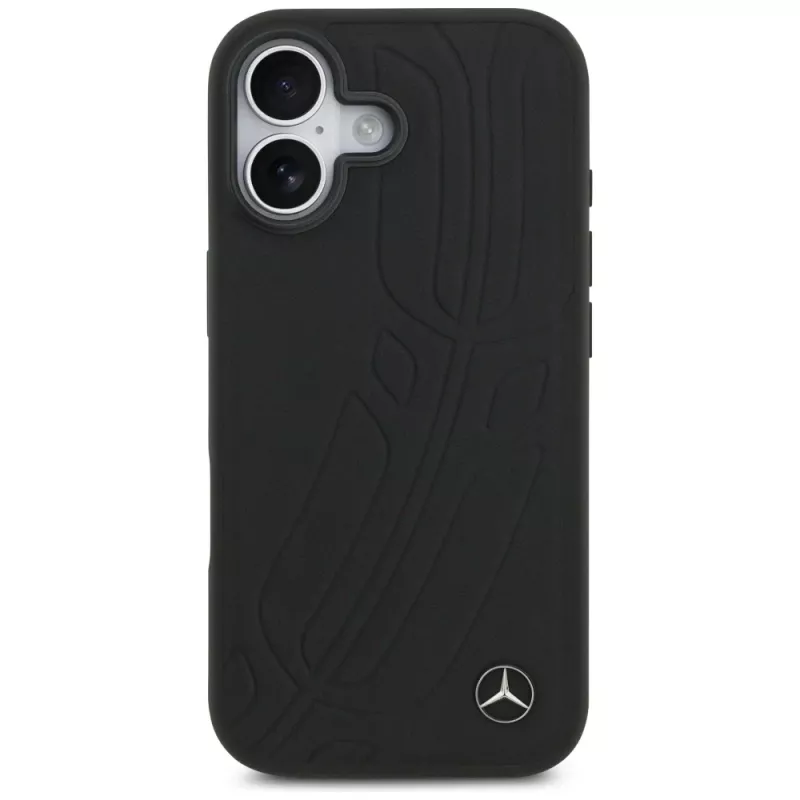 Δερμάτινη θήκη Mercedes Large Laurel Leave MagSafe για iPhone 17 μαύρο