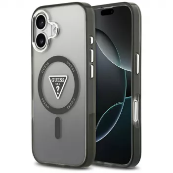 Θήκη Guess IML Gradient Triangle Logo MagSafe για iPhone 17 μαύρο