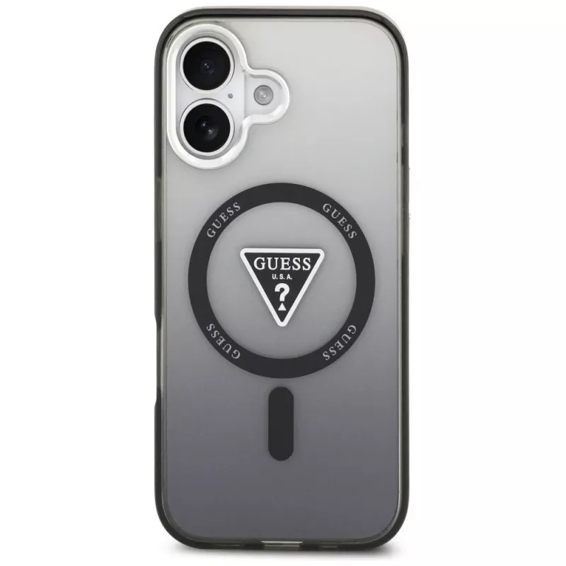 Θήκη Guess IML Gradient Triangle Logo MagSafe για iPhone 17 μαύρο