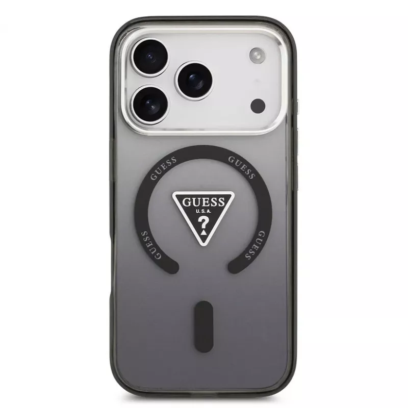 Θήκη Guess IML Gradient Triangle Logo MagSafe για iPhone 17 Pro μαύρο