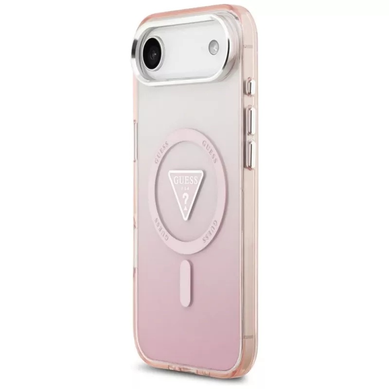 Θήκη Guess IML Gradient Triangle Logo MagSafe για iPhone Air ροζ