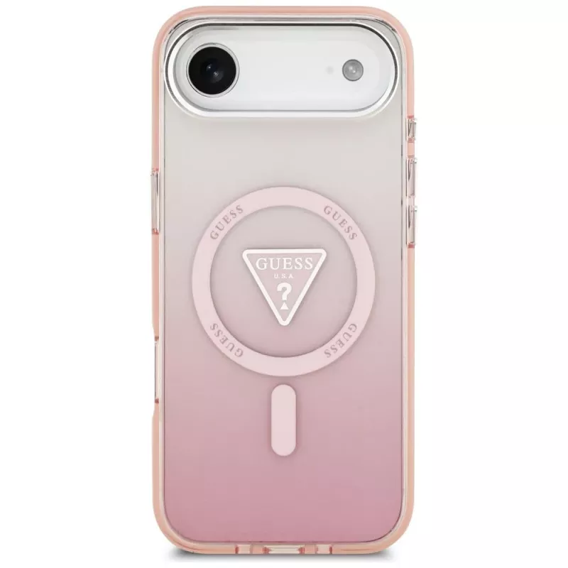 Θήκη Guess IML Gradient Triangle Logo MagSafe για iPhone Air ροζ