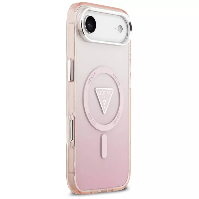 Θήκη Guess IML Gradient Triangle Logo MagSafe για iPhone Air ροζ