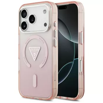 Θήκη Guess IML Gradient Triangle Logo MagSafe για Apple iPhone 17 Pro, ροζ