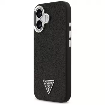 Θήκη Guess Glitter Triangle Logo MagSafe για iPhone 17 μαύρο