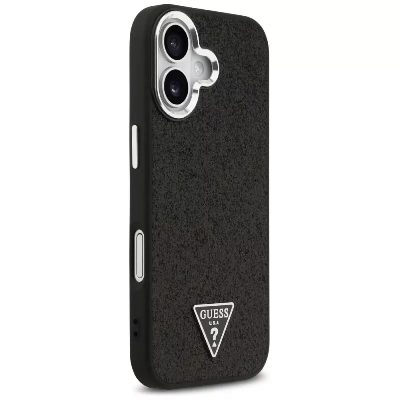 Θήκη Guess Glitter Triangle Logo MagSafe για iPhone 17 μαύρο