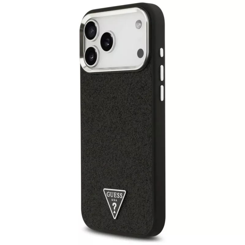 Θήκη Guess Glitter Triangle Logo MagSafe για iPhone 17 Pro Max μαύρο