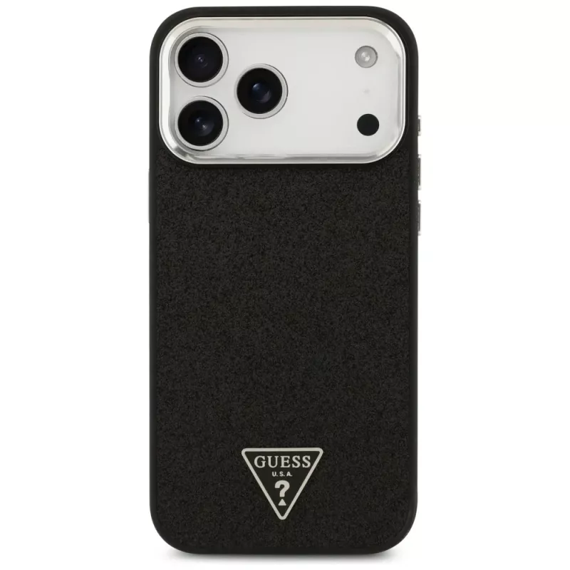 Θήκη Guess Glitter Triangle Logo MagSafe για iPhone 17 Pro Max μαύρο