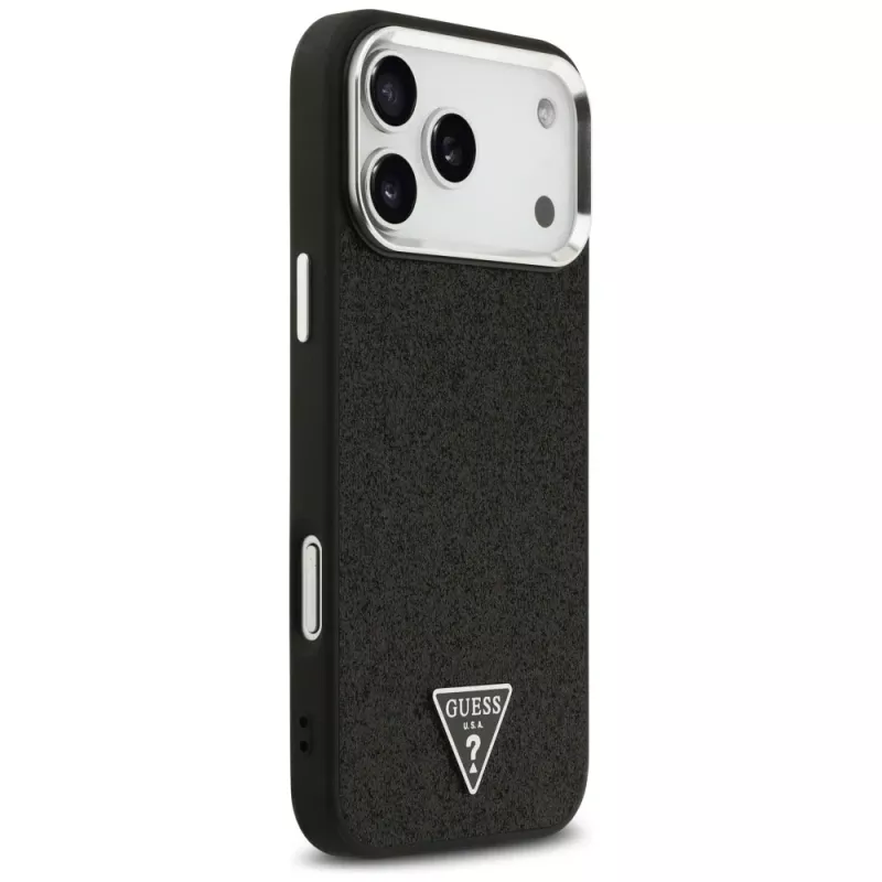Θήκη Guess Glitter Triangle Logo MagSafe για iPhone 17 Pro Max μαύρο
