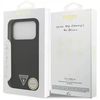 Θήκη Guess Silicone Triangle Logo MagSafe για iPhone 17 Pro Max (μαύρο)