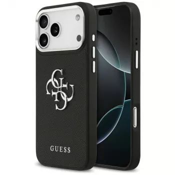 Guess Grained Big 4G Classic Logo θήκη για iPhone 17 Pro Max - μαύρο