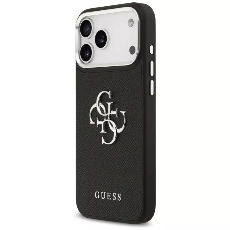 Guess Grained Big 4G Classic Logo θήκη για iPhone 17 Pro Max - μαύρο