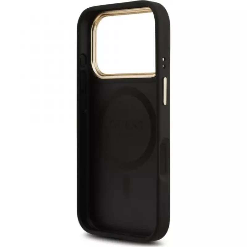 Guess 4G PU Classic Logo MagSafe θήκη πλάτης για Apple iPhone 17 Pro μαύρο