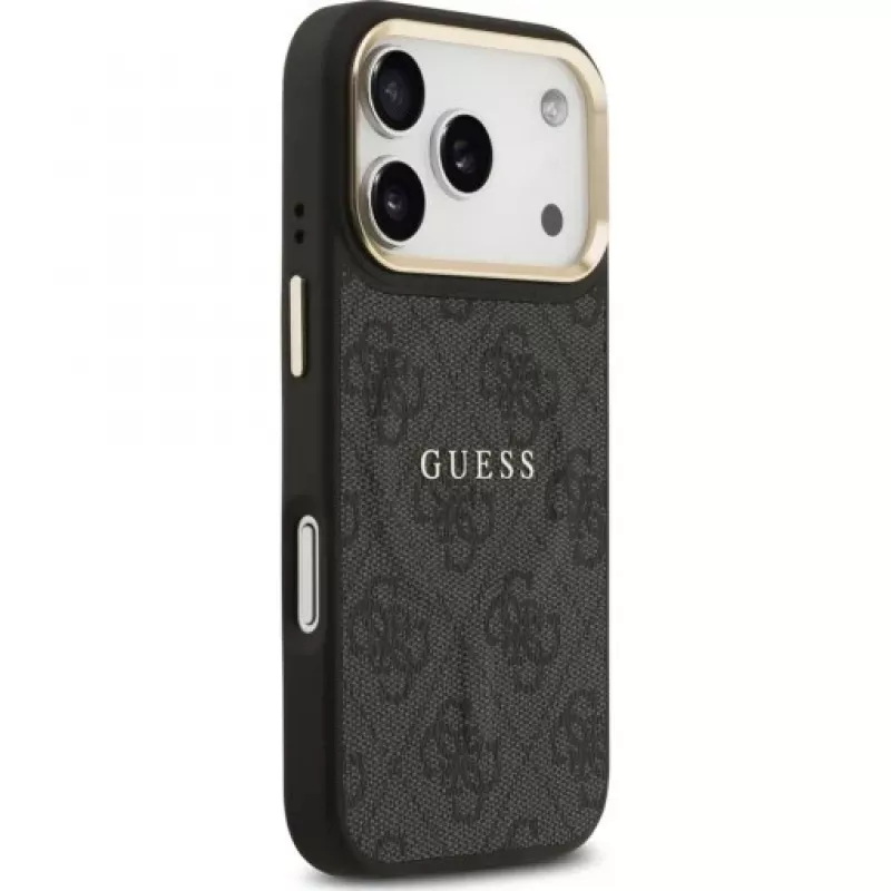 Guess 4G PU Classic Logo MagSafe θήκη πλάτης για Apple iPhone 17 Pro μαύρο
