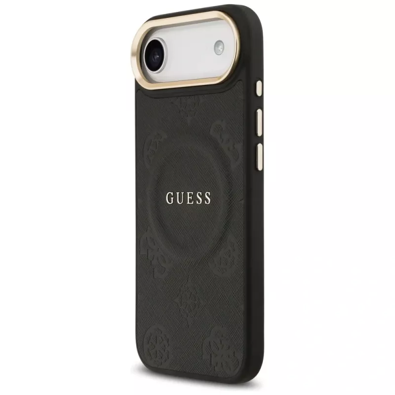 Guess Peony Hot Stamp MagSafe θήκη για iPhone Air, μαύρο