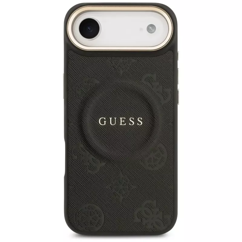 Guess Peony Hot Stamp MagSafe θήκη για iPhone Air, μαύρο