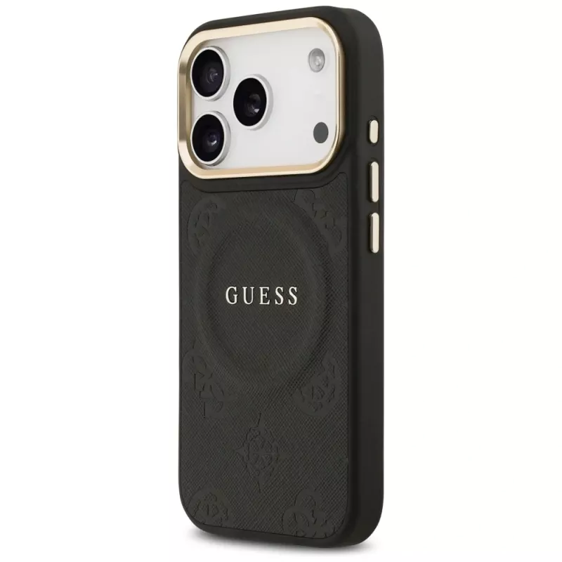 Guess Peony Hot Stamp MagSafe θήκη για Apple iPhone 17 Pro, μαύρο