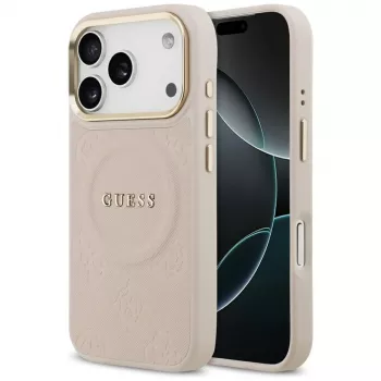 Guess Peony Hot Stamp MagSafe θήκη για iPhone 17 Pro, ροζ