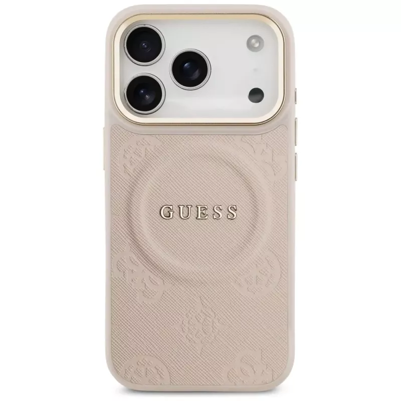 Guess Peony Hot Stamp MagSafe θήκη για iPhone 17 Pro, ροζ