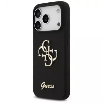 Guess Silicone Big 4G Script θήκη για iPhone 17 Pro μαύρο