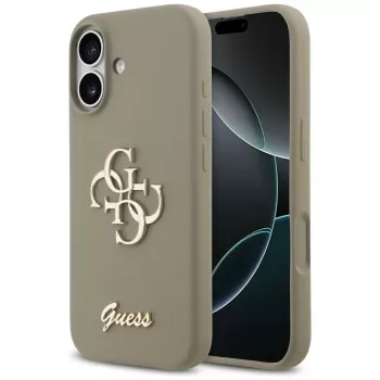 Guess Silicone Big 4G Script θήκη τηλεφώνου για iPhone 17 - καφέ