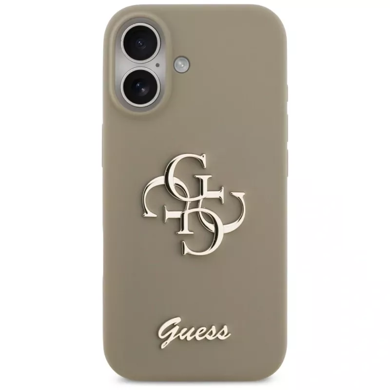 Guess Silicone Big 4G Script θήκη τηλεφώνου για iPhone 17 - καφέ