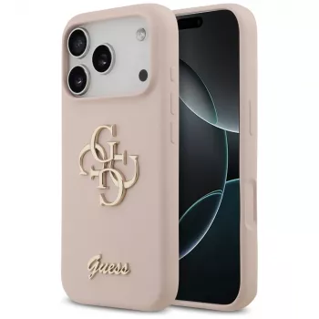 Guess Silicone Big 4G Script Πίσω Κάλυμμα για Apple iPhone 17 Pro - Ροζ