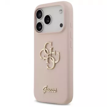 Guess Silicone Big 4G Script Πίσω Κάλυμμα για Apple iPhone 17 Pro - Ροζ
