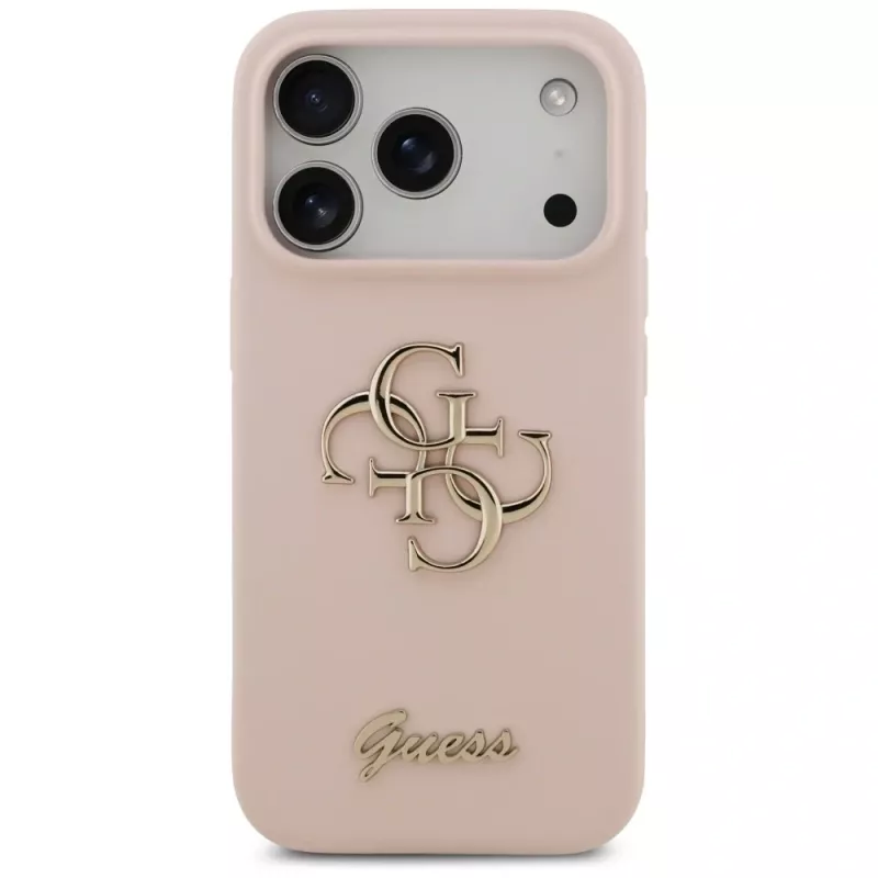 Guess Silicone Big 4G Script Πίσω Κάλυμμα για Apple iPhone 17 Pro - Ροζ
