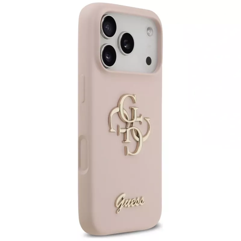 Guess Silicone Big 4G Script Πίσω Κάλυμμα για Apple iPhone 17 Pro - Ροζ