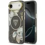 Guess IML Glitter Flowers Triangle MagSafe θήκη για iPhone Air – μαύρο