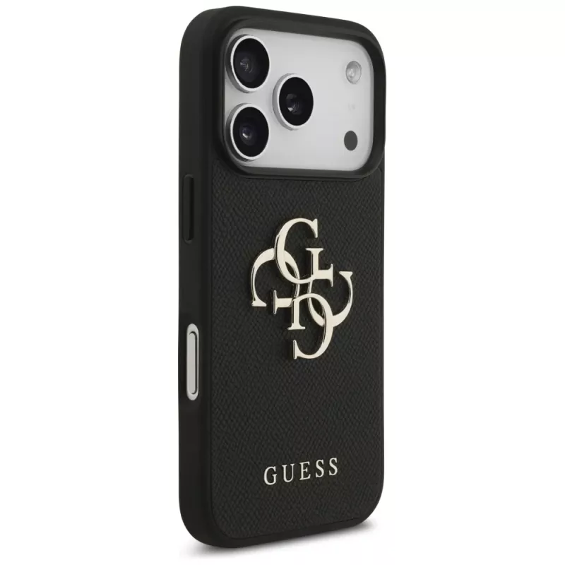 Guess Grained Big 4G & Classic Logo Protective Case για Apple iPhone 17 Pro, μαύρο