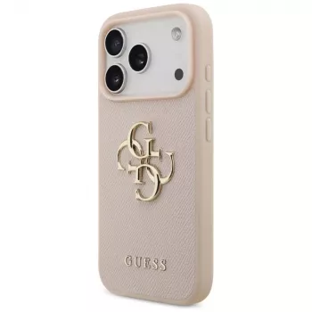 Guess Grained Big 4G & Classic Logo Case για iPhone 17 Pro ροζ