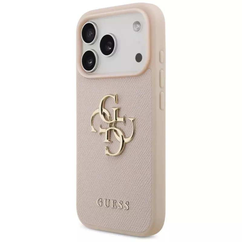 Guess Grained Big 4G & Classic Logo Case για iPhone 17 Pro ροζ
