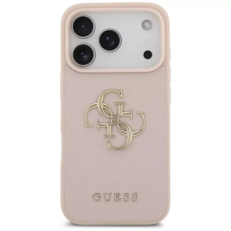Guess Grained Big 4G & Classic Logo Case για iPhone 17 Pro ροζ