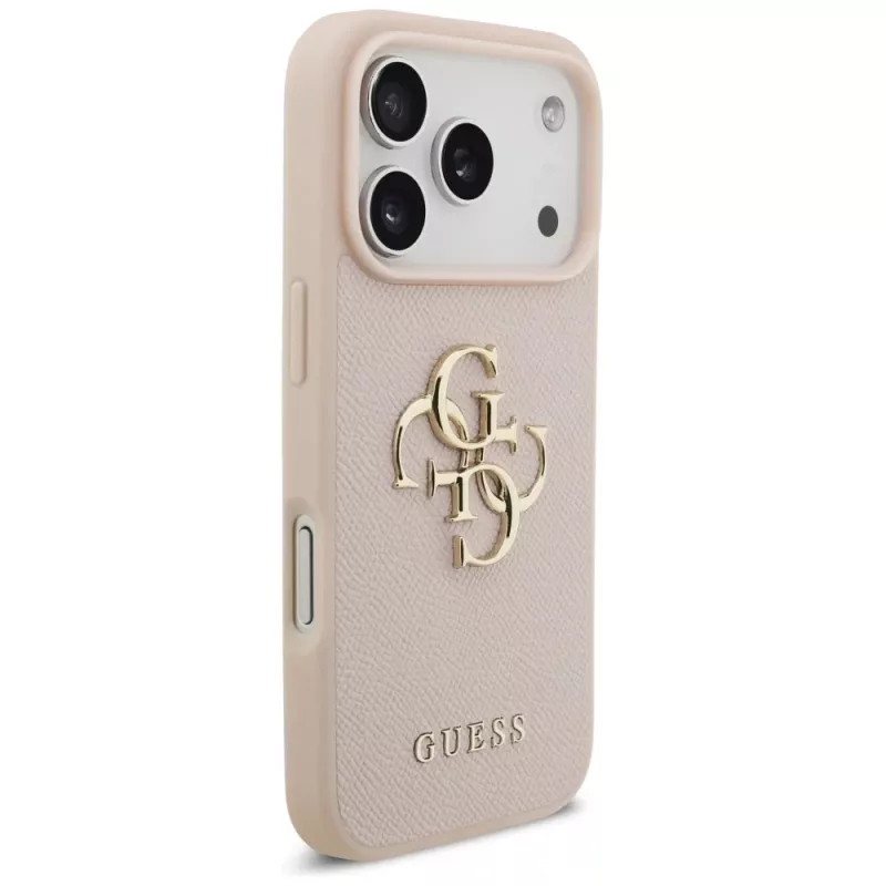 Guess Grained Big 4G & Classic Logo Case για iPhone 17 Pro ροζ